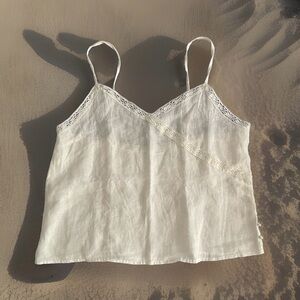 Zara White linen top